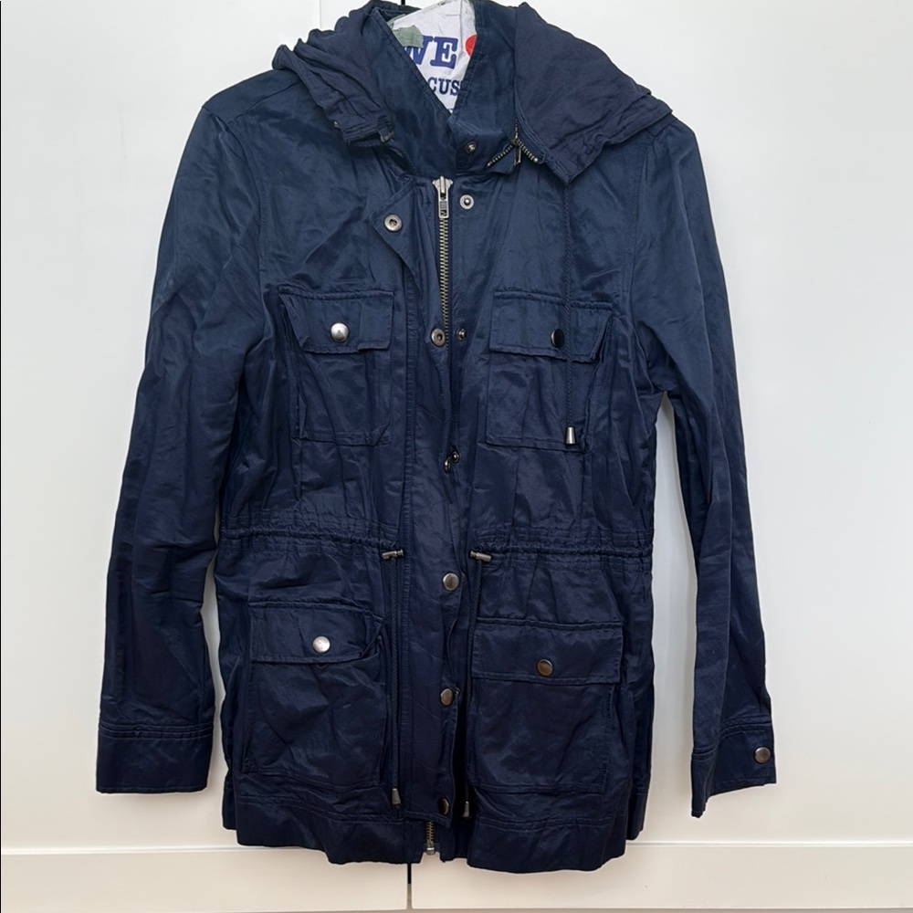 Women's Navy Hooded Jacket